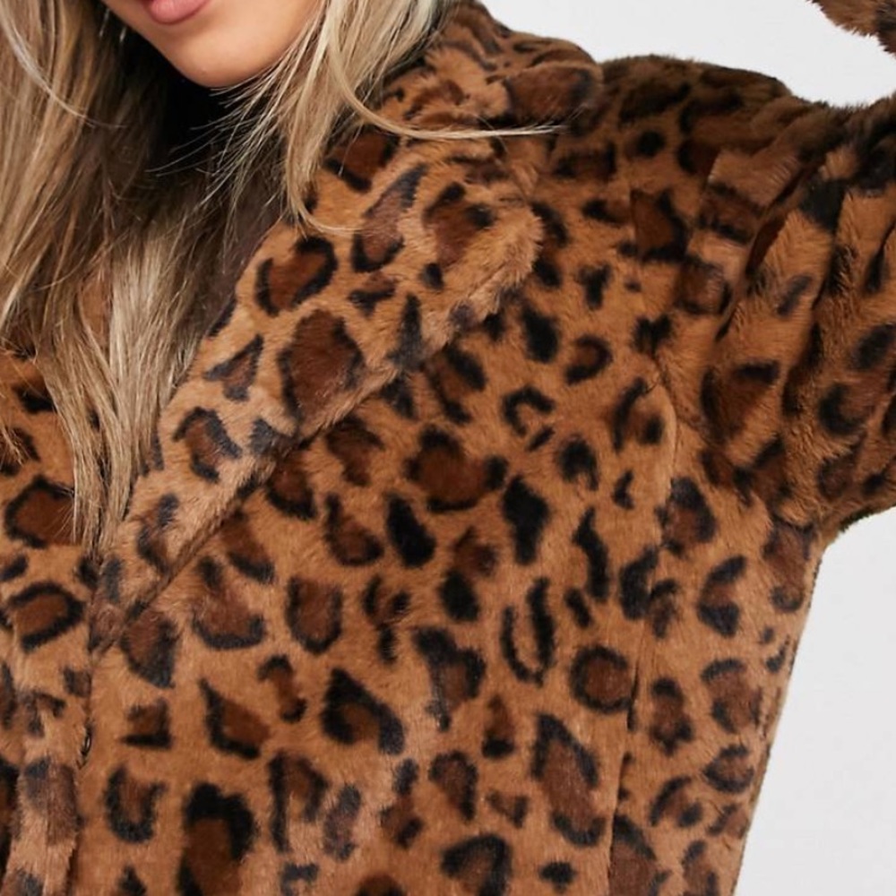 Cheetah or animal print faux fur coat NWT